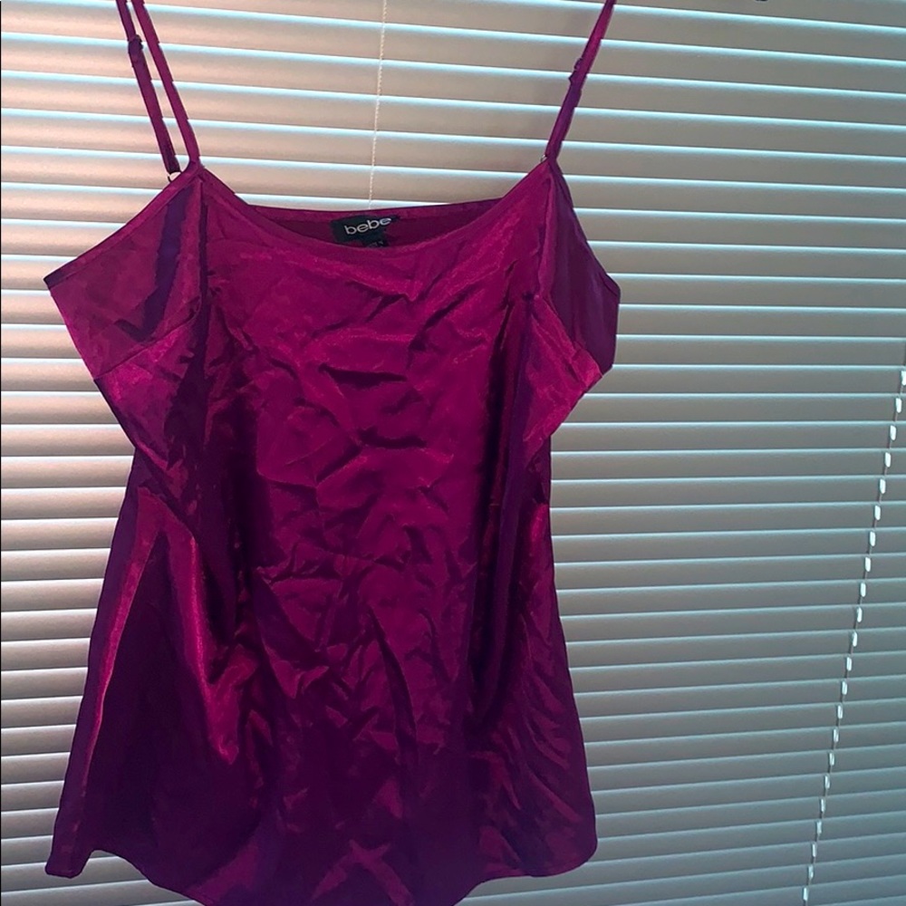 Purple satin tank top
